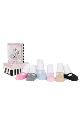 Trumpette Aria Assorted 6-Pack T-Strap Socks in Neutral