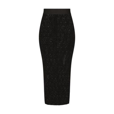 Tulle calf-length skirt