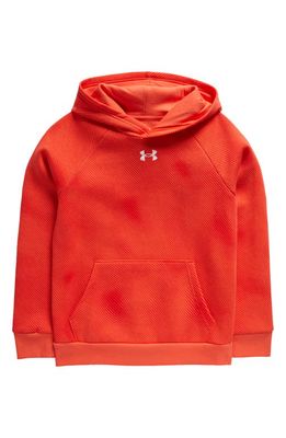 Under Armour Kids' Rival Textured Fleece Hoodie in Venom Red //White