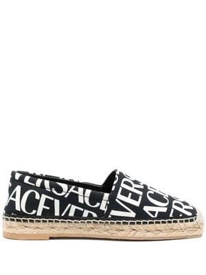 Versace all-over logo print espadrilles - Black
