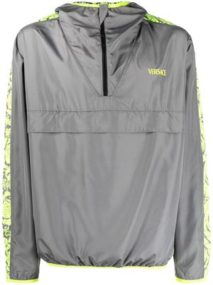 Versace Barocco-trim hooded jacket - Grey
