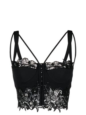 Versace floral lace corset - Black