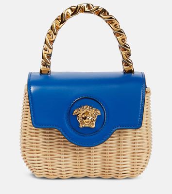 Versace La Medusa Mini raffia tote bag