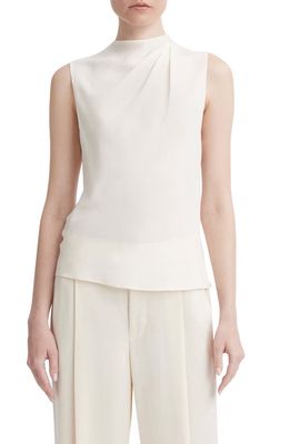 Vince Cascade Draped Sleeveless Stretch Silk Top in Chiffon