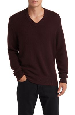 Vince Cashmere V-Neck Sweater in Pinot Vino