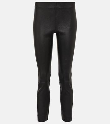 Vince Cropped slim leather pants