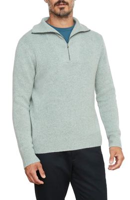 Vince Quarter Zip Cashmere Pullover in Lt Dim Willow