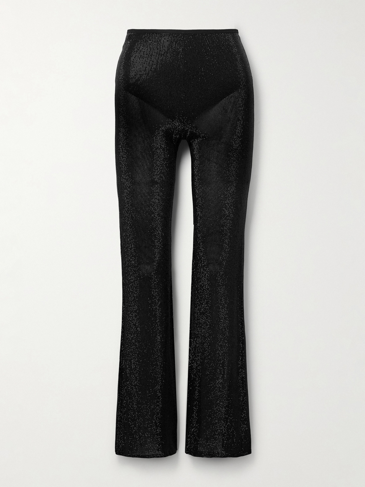 Alexander Wang - Crystal-embellished Jersey Flared Pants - Black