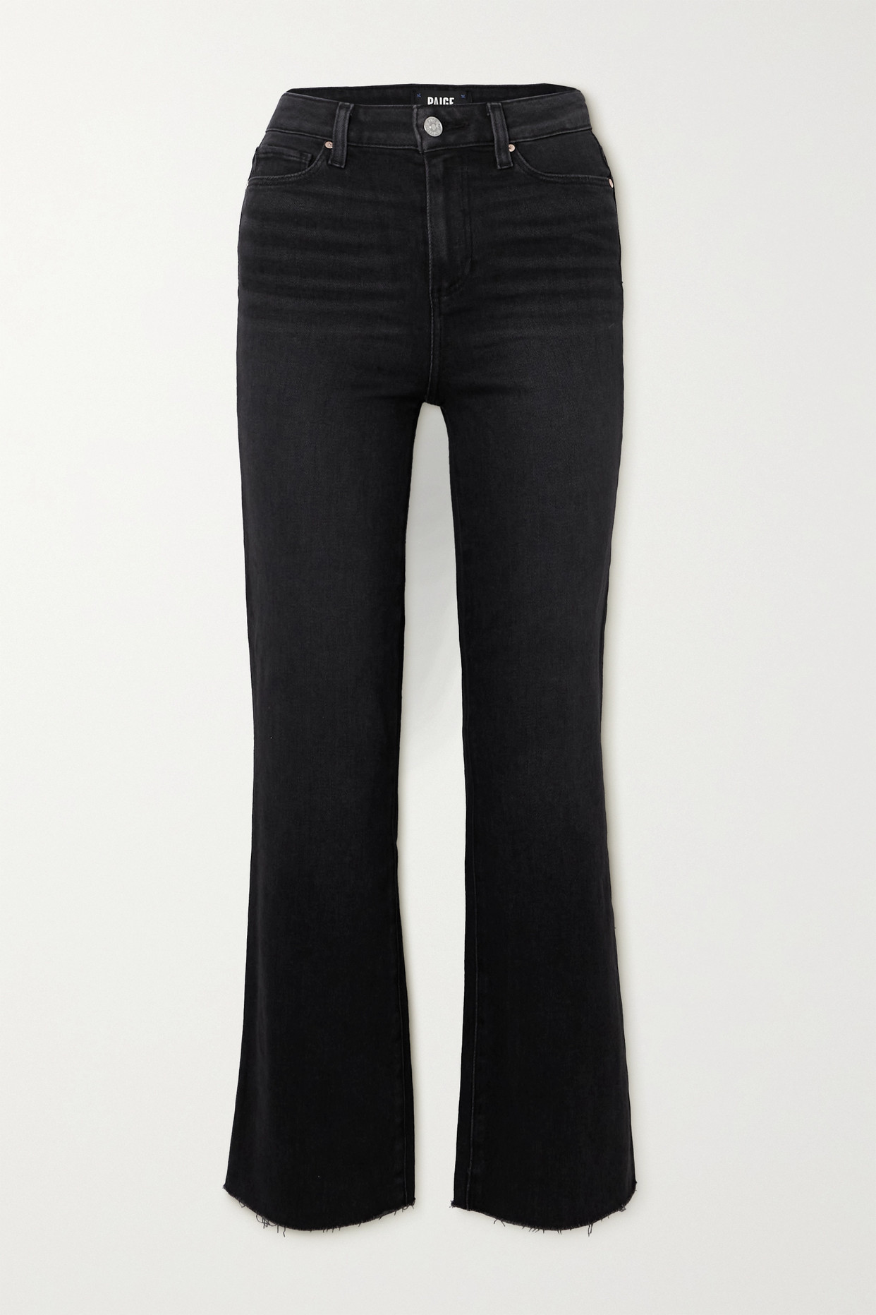 PAIGE - Claudine Cropped High-rise Flared Jeans - Black