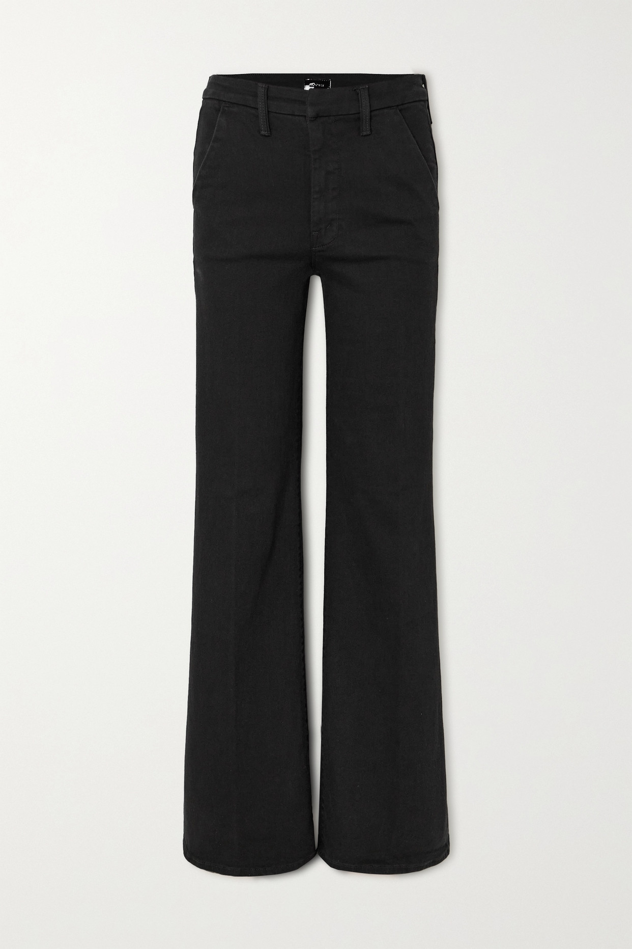 Mother - + Net Sustain The Roller Prep Heel High-rise Flared Jeans - Black