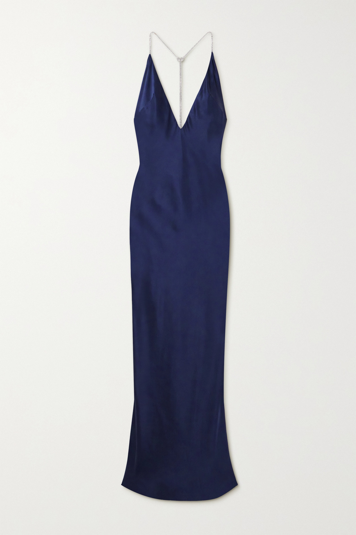 Michael Lo Sordo - Anna Crystal-embellished Silk-satin Maxi Dress - Blue
