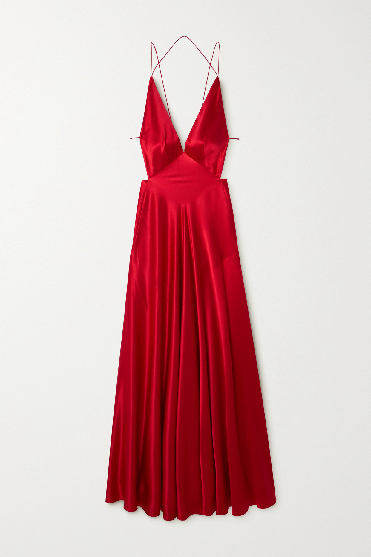 Michael Lo Sordo - Tash Open-back Silk-satin Gown - Red