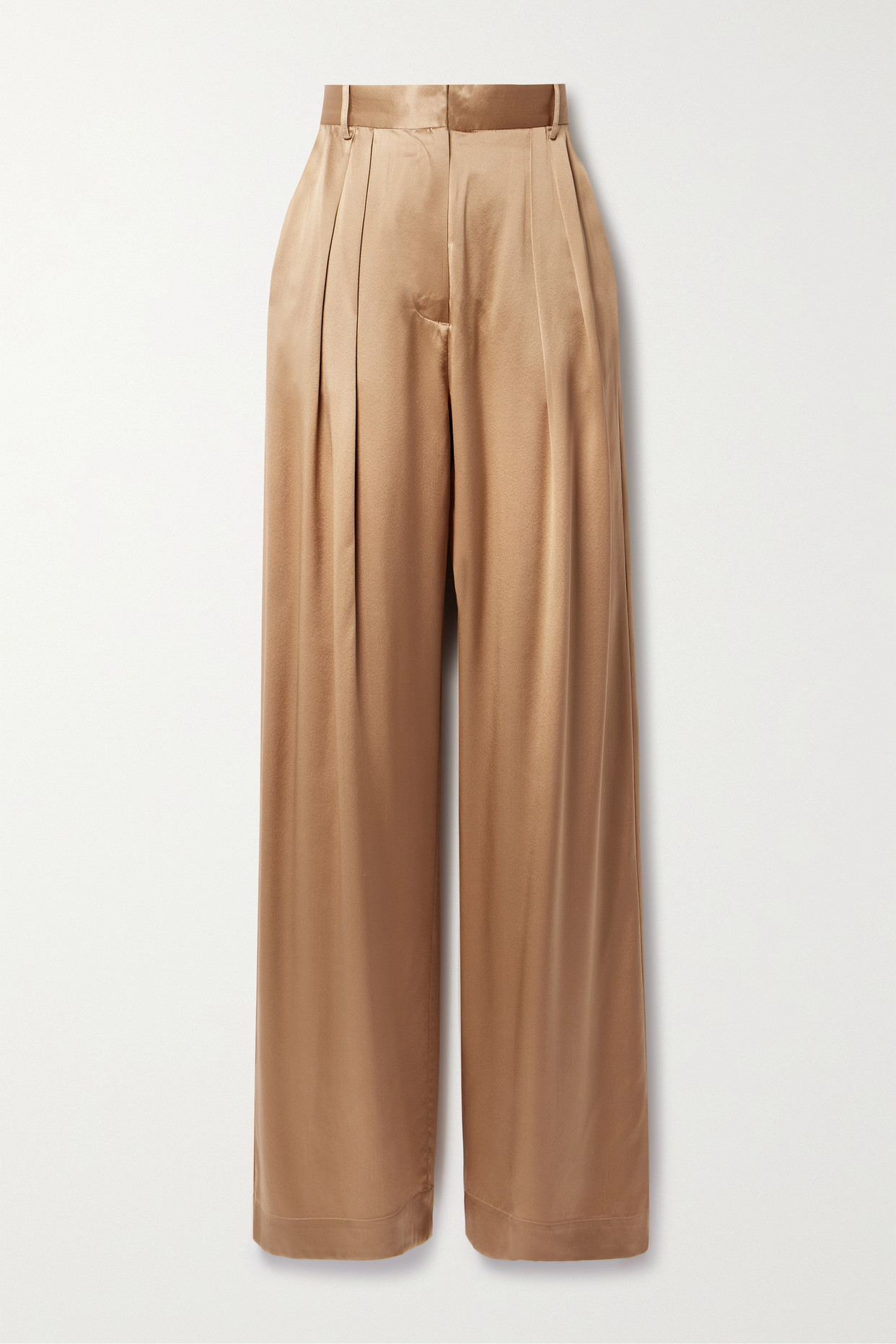 Michael Lo Sordo - Boy Pleated Silk-satin Wide-leg Pants - Gold