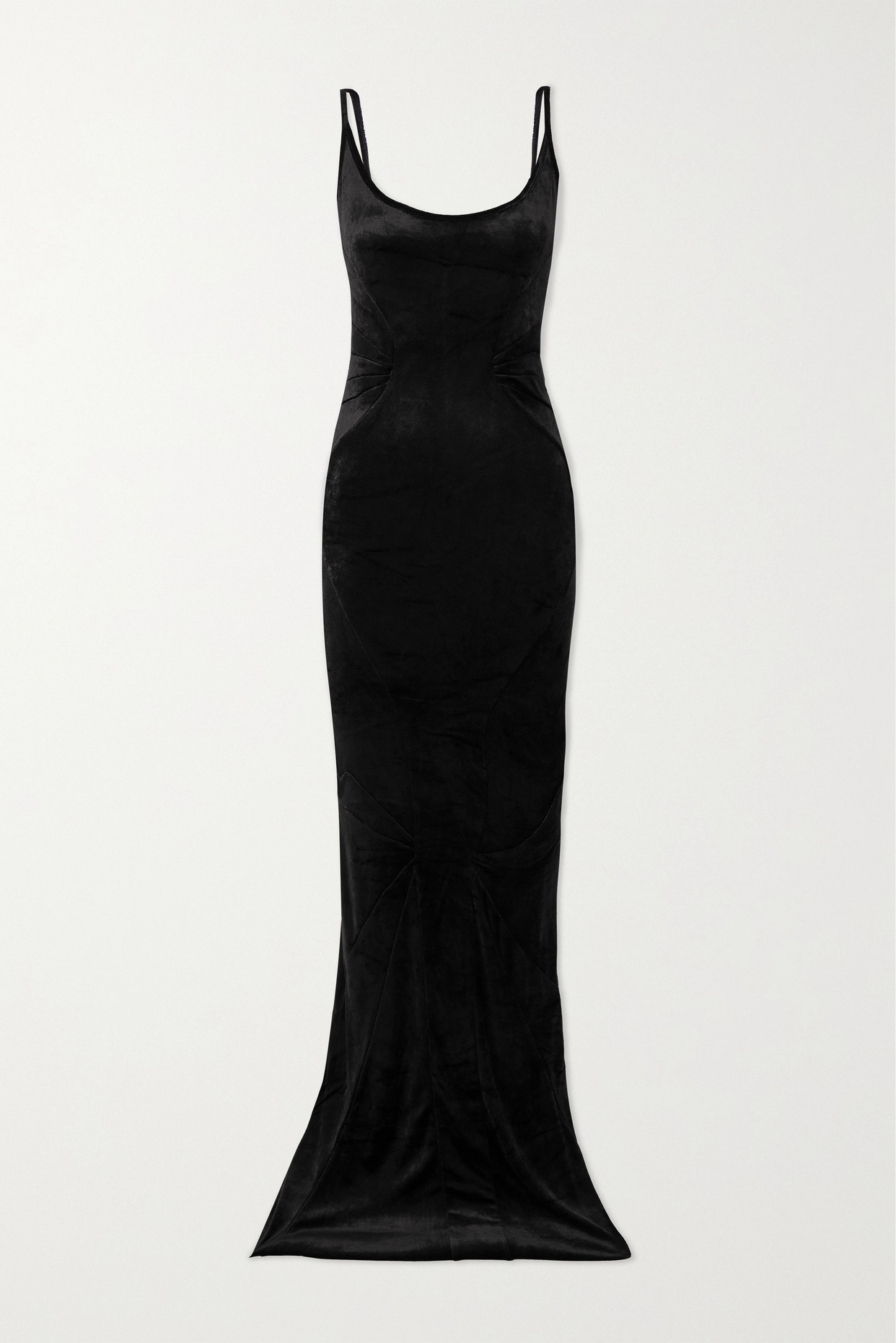 Rick Owens - Ruched Velvet Gown - Black