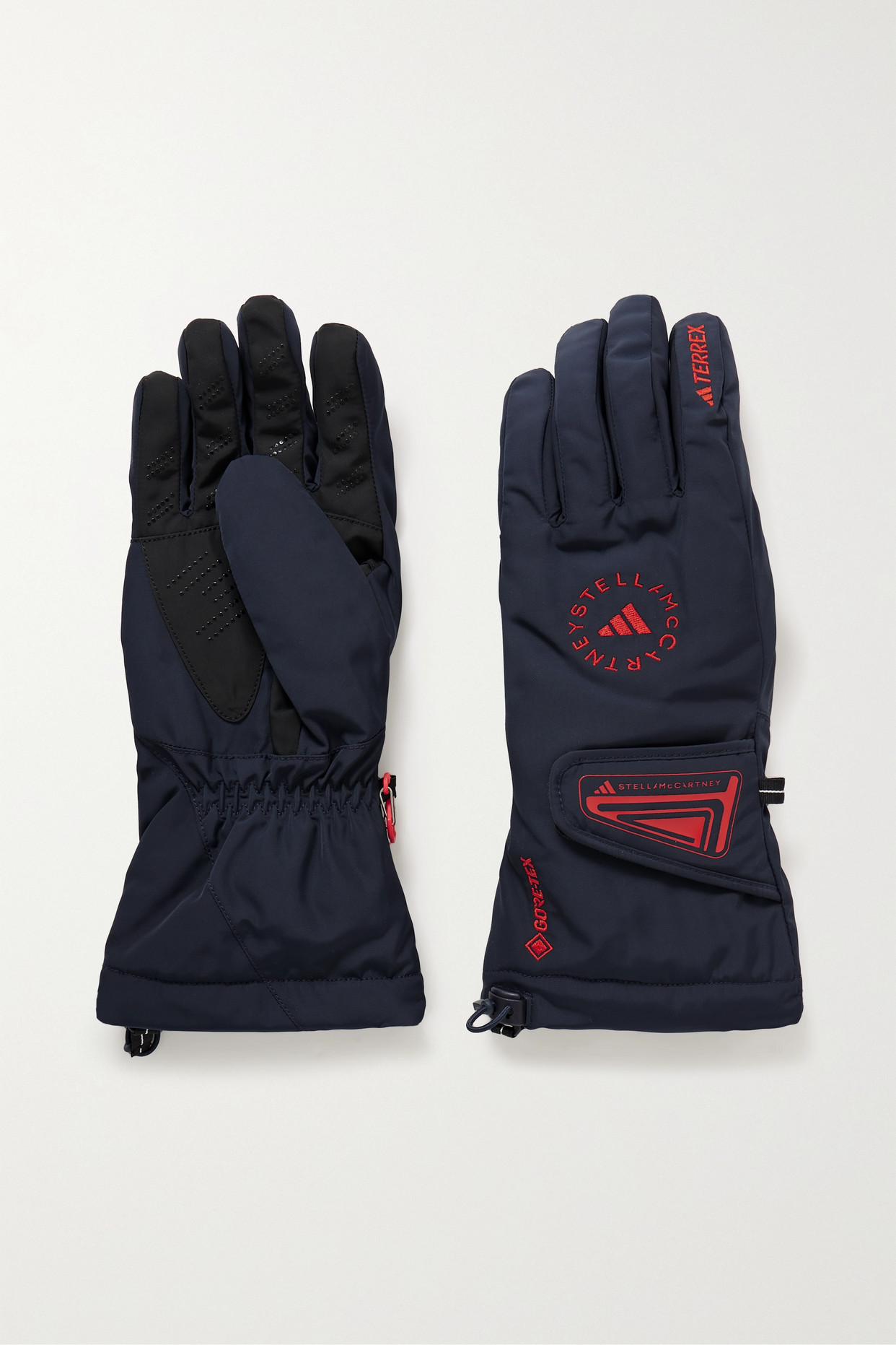 adidas by Stella McCartney - Terrex Embroidered Printed Recycled Gore-tex® Gloves - Blue