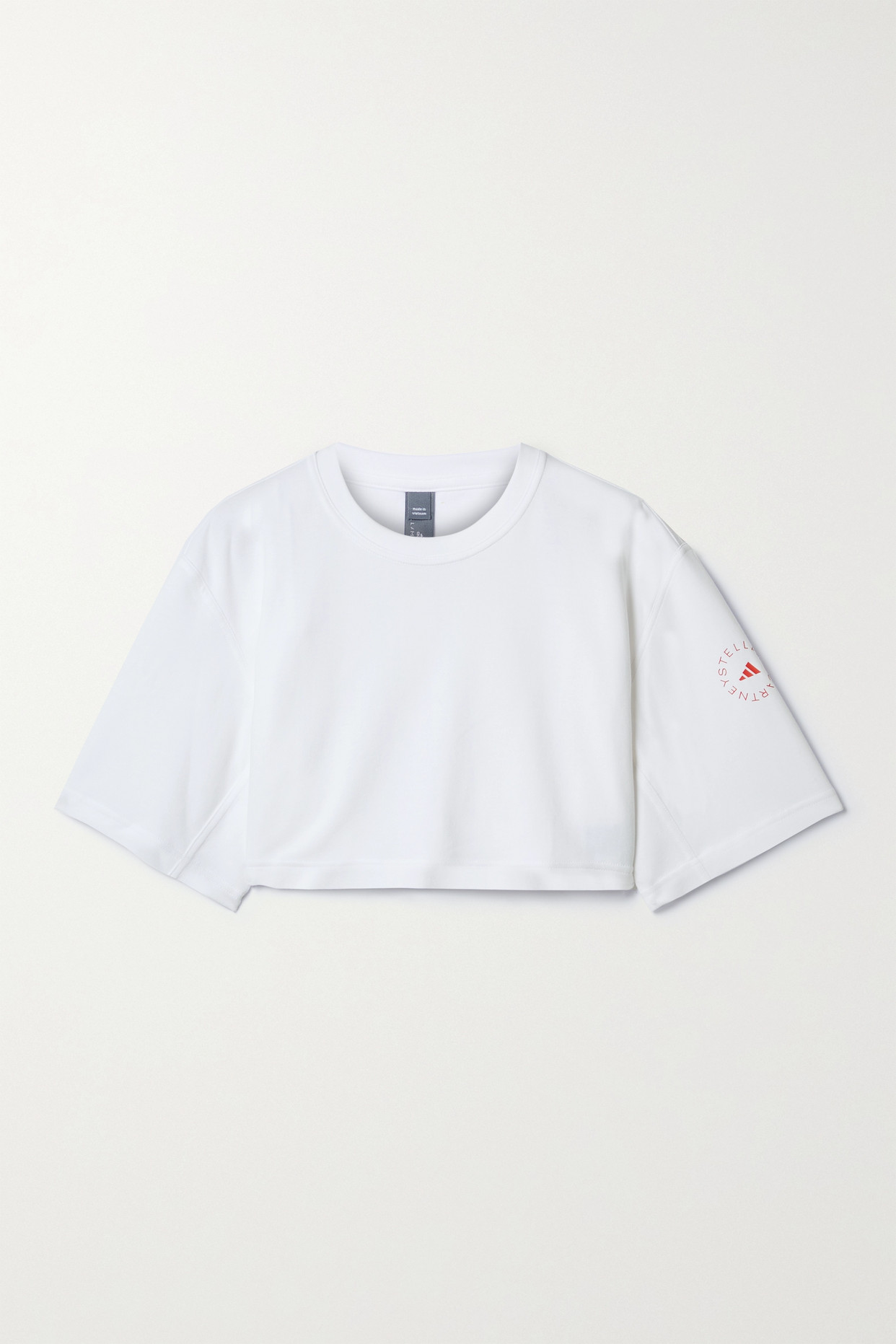 adidas by Stella McCartney - Futureplayground Cropped Organic Cotton-blend Jersey T-shirt - White