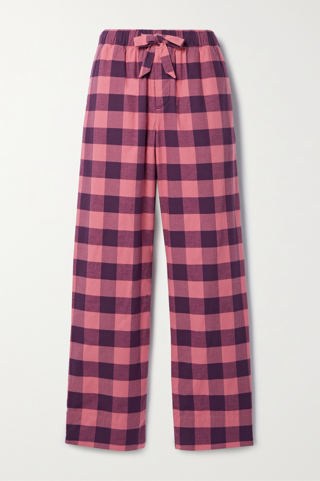 Tekla - Gingham Organic Brushed Cotton-flannel Pajama Pants - Pink