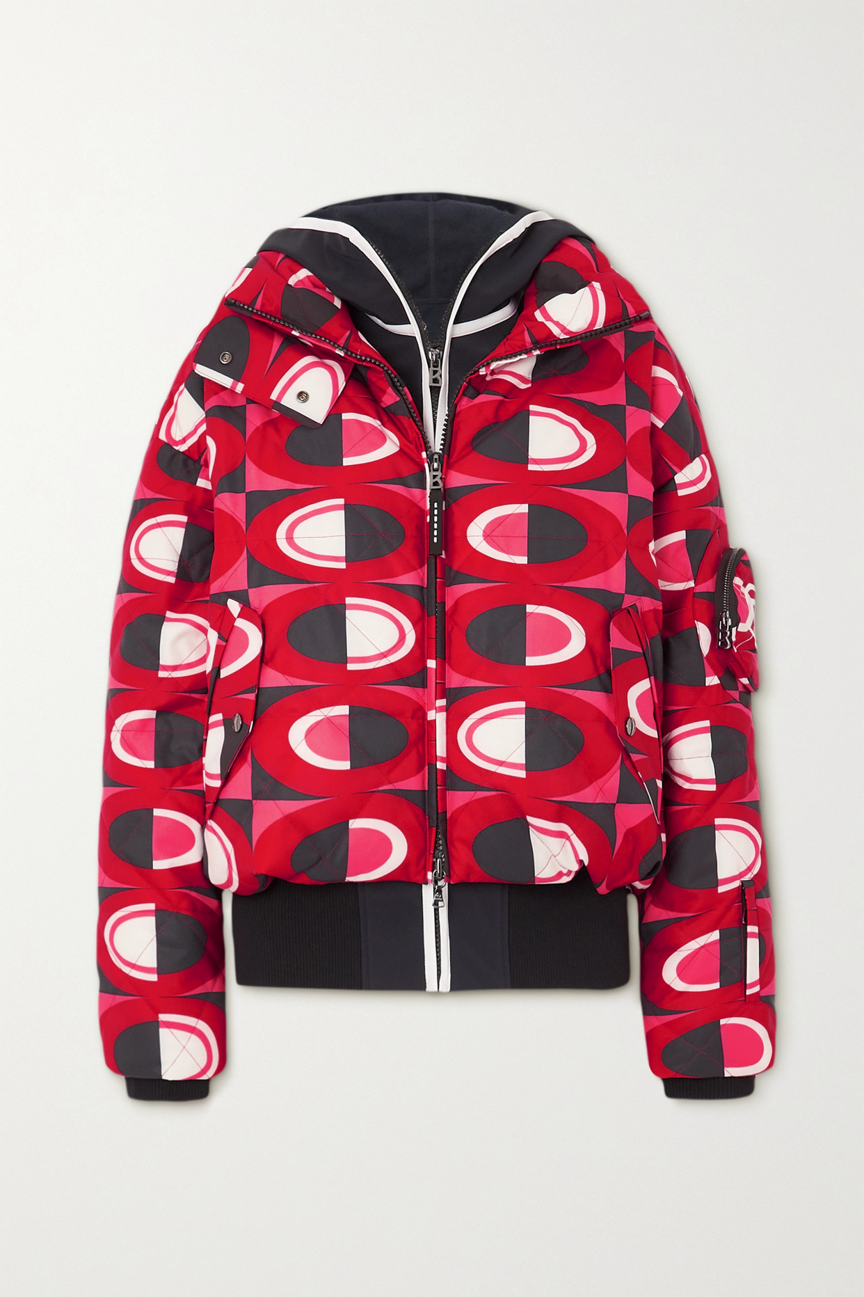 Bogner - Elani Hooded Quilted Printed Down Ski Jacket - Red