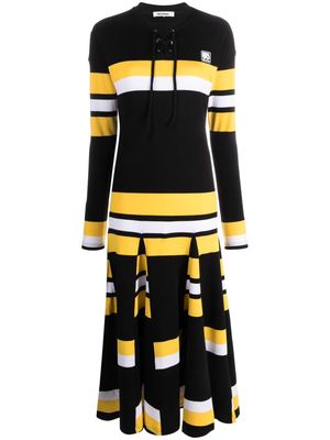 Wales Bonner Aurora striped organic-cotton midi dress - Yellow