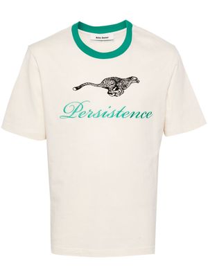 Wales Bonner logo-embroidered organic cotton T-shirt - Neutrals