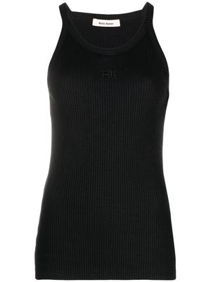 Wales Bonner racer-front organic cotton-blend vest - Black