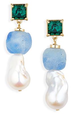 Wales Bonner Song Freshwater Pearl Drop Earrings in Blue