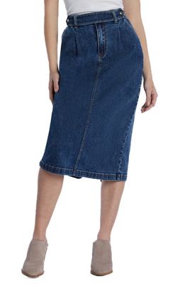 Wash Lab Denim Ahoy Denim Midi Skirt in Sailor Blue