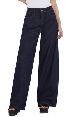 Wash Lab Denim High Waist Wide Leg Jeans in Raw Denim