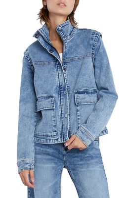 Wash Lab Denim Swift Zip Denim Jacket in Space Blue
