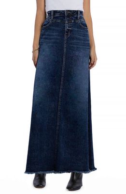Wash Lab Denim The Lowdown Denim Maxi Skirt in Gravity Blue