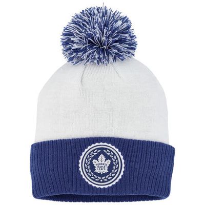 Women's adidas White Toronto Maple Leafs Laurel Cuffed Knit Hat with Pom