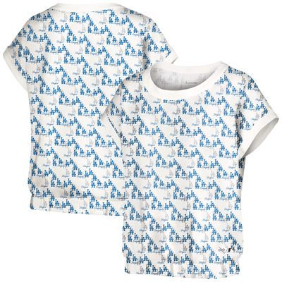 Women's Lusso White Los Angeles Dodgers Madge Dolman Tri-Blend T-Shirt
