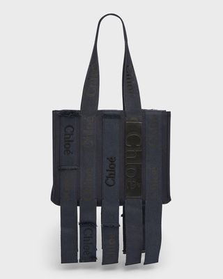 Woody Logo Embroidered Webbing Tote Bag