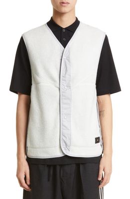 Y-3 Wool Blend Fleece Vest in Creawhite