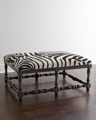 Zebra-Print Hairhide Bench